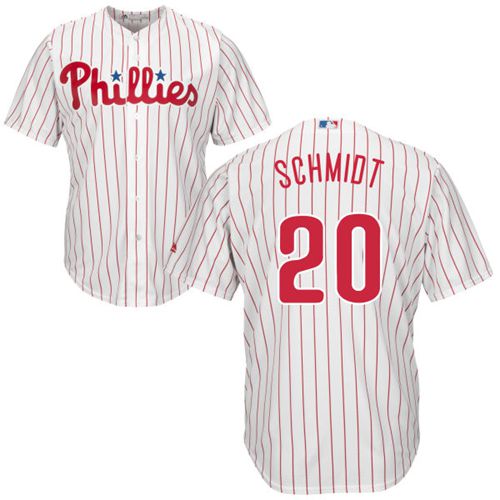 Phillies #20 Mike Schmidt White(Red Strip) New Cool Base Stitched MLB Jersey